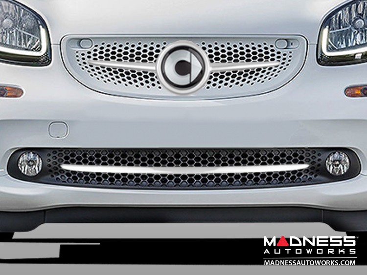 smart fortwo Front Grill Trim _ 453 model - w/ smart Emblem - White